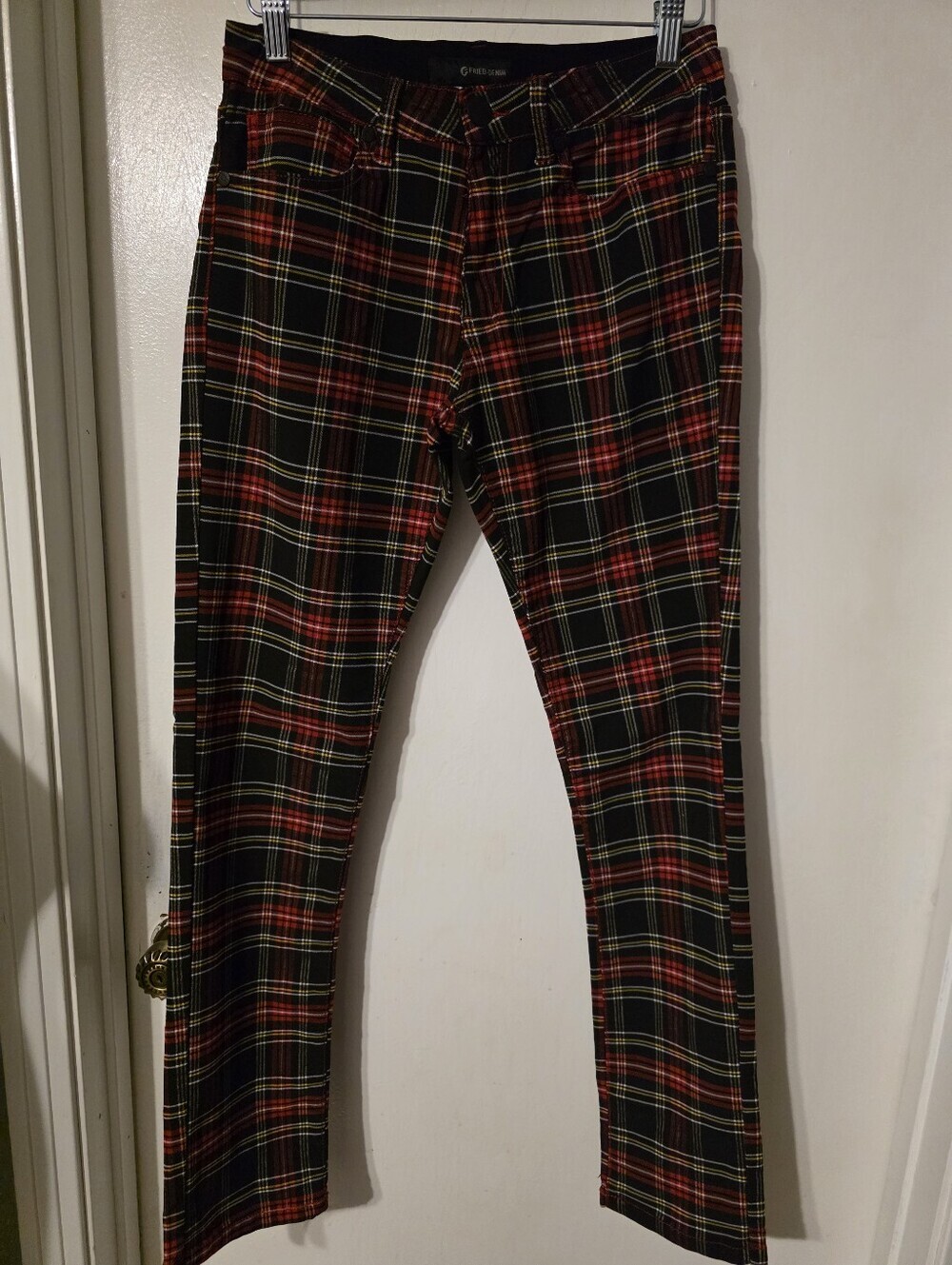 Fried Denim Red & Black Plaid Pants